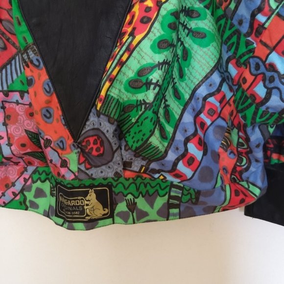 Vintage 80s multi-color animal print oversized jacket - Picture 7 of 11